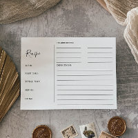 Cartes de recettes de Fête des mariées minimaliste