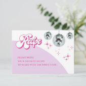 Cartes de recettes de Fête des mariées Retro Disco (Debout devant)