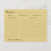 Cartes de recettes de Fête des mariées victorienne (Dos)