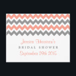 Cartes de recettes de Fêtes des mariées Chevron mo<br><div class="desc">Cartes de recettes de Fête des mariées moderne rose et gris.</div>