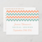 Cartes de recettes de Fêtes des mariées Chevron mo (Devant / Derrière)