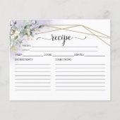 Cartes de recettes de Fêtes des mariées géométriqu (Devant)