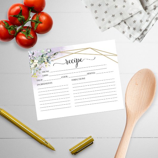 Cartes de recettes de Fêtes des mariées géométriqu