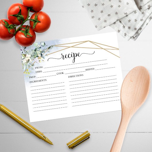 Cartes de recettes de Fêtes des mariées géométriqu