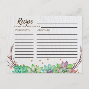 Cartes de recettes de Fêtes des mariées succulente