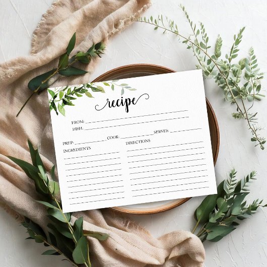 Cartes de recettes de Fêtes des mariées vertes