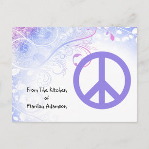 Cartes de recettes de fleurs de signe de paix viol