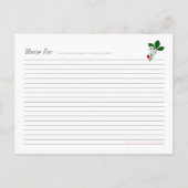 Cartes de recettes de fraises rouges (Dos)