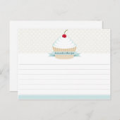 Cartes de recettes de gâteau blanc givré (Devant / Derrière)