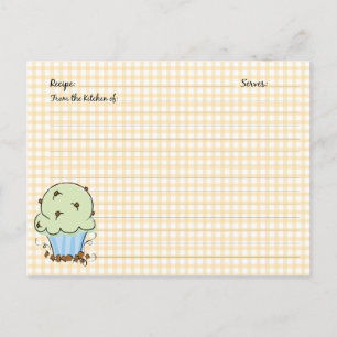 Cartes de recettes de gâteau mignonne