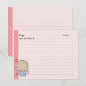 Cartes de recettes de gâteau mignonne (Devant / Derrière)