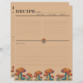 Cartes de recettes de la famille des champignons r (Devant / Derrière)