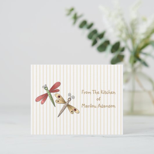 Cartes de recettes de libellules (Debout devant)