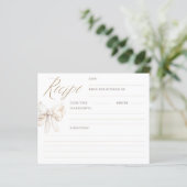 Cartes de recettes de mariage élégantes Cream Bow (Debout devant)