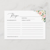 Cartes de recettes de mariage élégantes florales b (Devant)