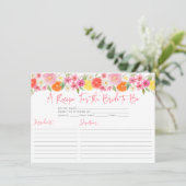 Cartes de recettes de mariage Fleurs de citron ora (Debout devant)