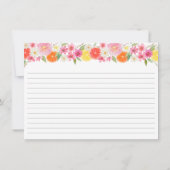 Cartes de recettes de mariage Fleurs de citron ora (Dos)