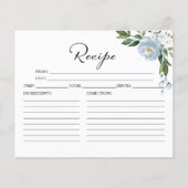 Cartes de recettes de mariage Greenery Dusty Blue (Devant)