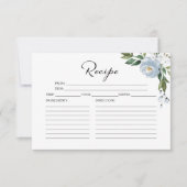 Cartes de recettes de mariage Greenery Dusty Blue (Devant)