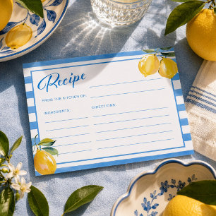 Cartes de recettes de mariage italien au citron