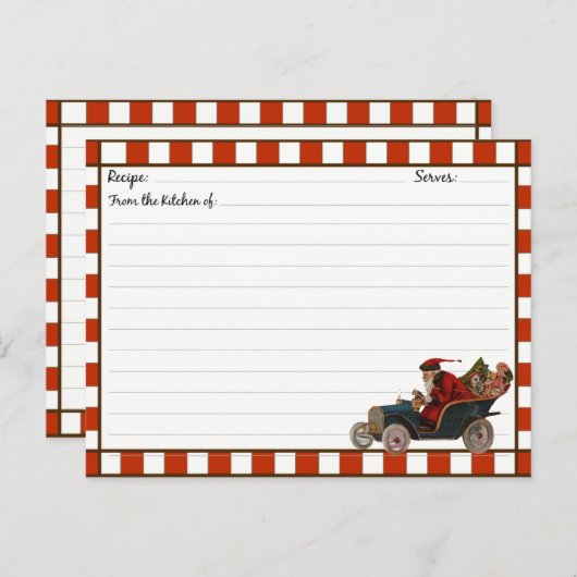 Cartes de recettes de Noël (Devant / Derrière)