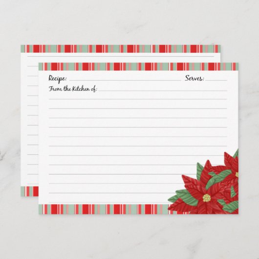 Cartes de recettes de Noël (Devant / Derrière)