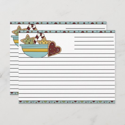 Cartes de recettes de Noël (Devant / Derrière)