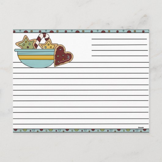 Cartes de recettes de Noël (Dos)