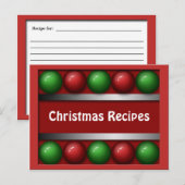 Cartes de recettes de Noël (Devant / Derrière)