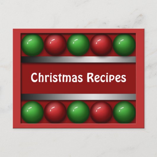 Cartes de recettes de Noël (Devant)