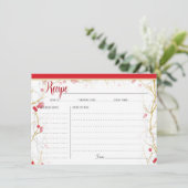 Cartes de recettes de Noël Snowy Winterberries (Debout devant)
