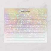 Cartes de recettes de paillettes pastel holographi (Dos)