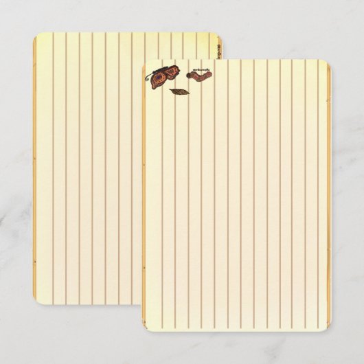 Cartes de recettes de papillon chenille figdewdrop (Devant / Derrière)