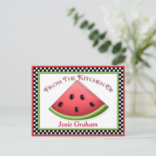 Cartes de recettes de pastèque (Debout devant)