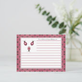 Cartes de recettes de pays de Ladybugs rose (Debout devant)