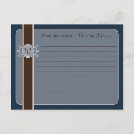 Cartes de recettes de récolte classique Blueberry (Devant)