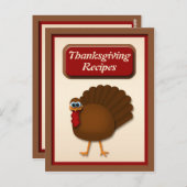 Cartes de recettes de Thanksgiving Turkey (Devant / Derrière)