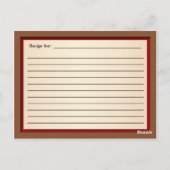 Cartes de recettes de Thanksgiving Turkey (Dos)