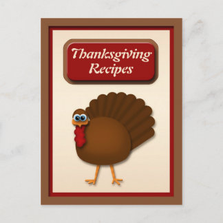 Cartes de recettes de Thanksgiving Turkey