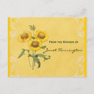 Cartes de recettes de tournesol jaune