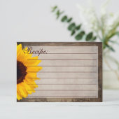 Cartes de recettes de tournesol rustique (Debout devant)