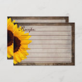 Cartes de recettes de tournesol rustique (Devant / Derrière)