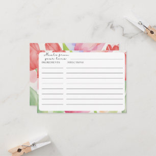 Cartes de recettes de tulipe
