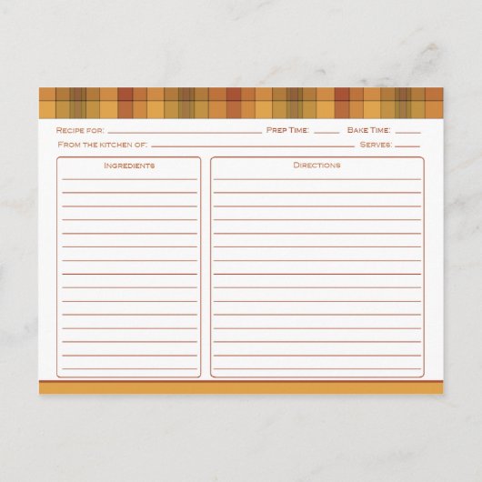 Cartes de recettes de vérifications de campagne Or (Dos)