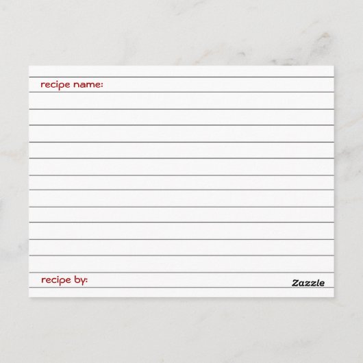 Cartes de recettes d'échange de biscuits (Dos)