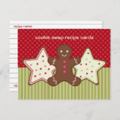 Cartes de recettes d'échange de cookies (Devant / Derrière)