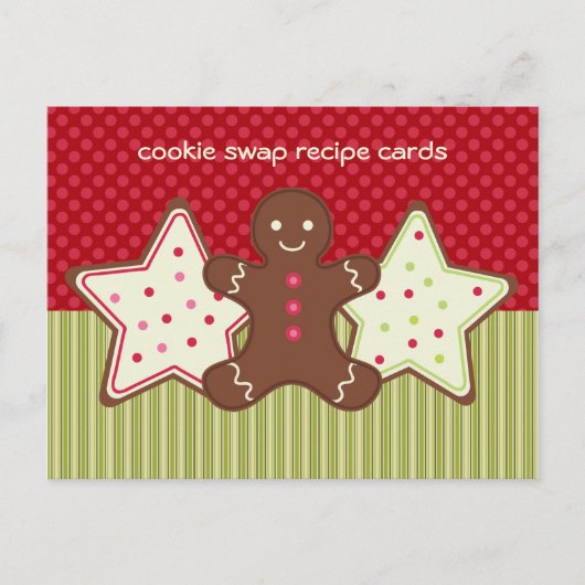 Cartes de recettes d'échange de cookies (Devant)
