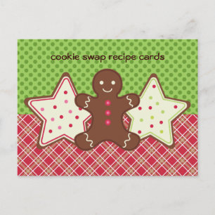 Cartes de recettes d'échange de cookies