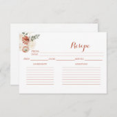 Cartes de recettes délicieuses en or rose bordeaux (Devant / Derrière)