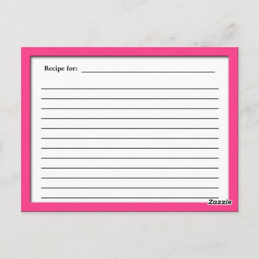 Cartes de recettes d'impression Zebra Time Chic Te (Dos)